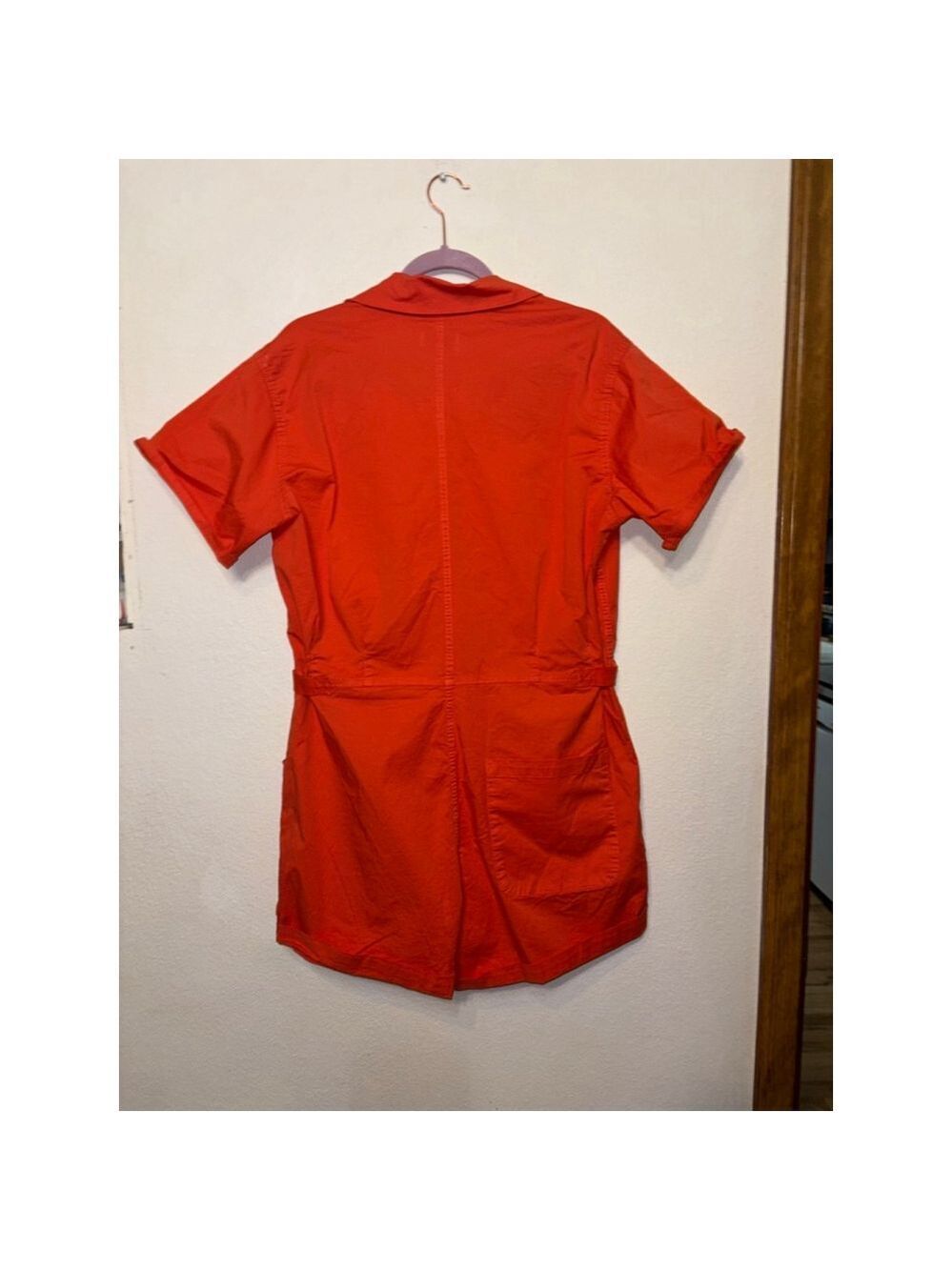 Anthropologie PISTOLA size Large Parker Shorts Romper in Blood Orange - Picture 6 of 11